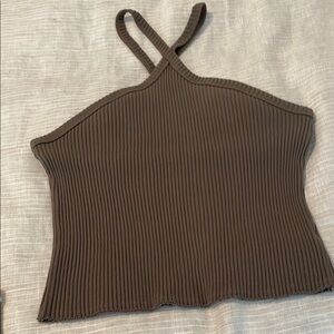 T.La olive Ribbed Tank Top